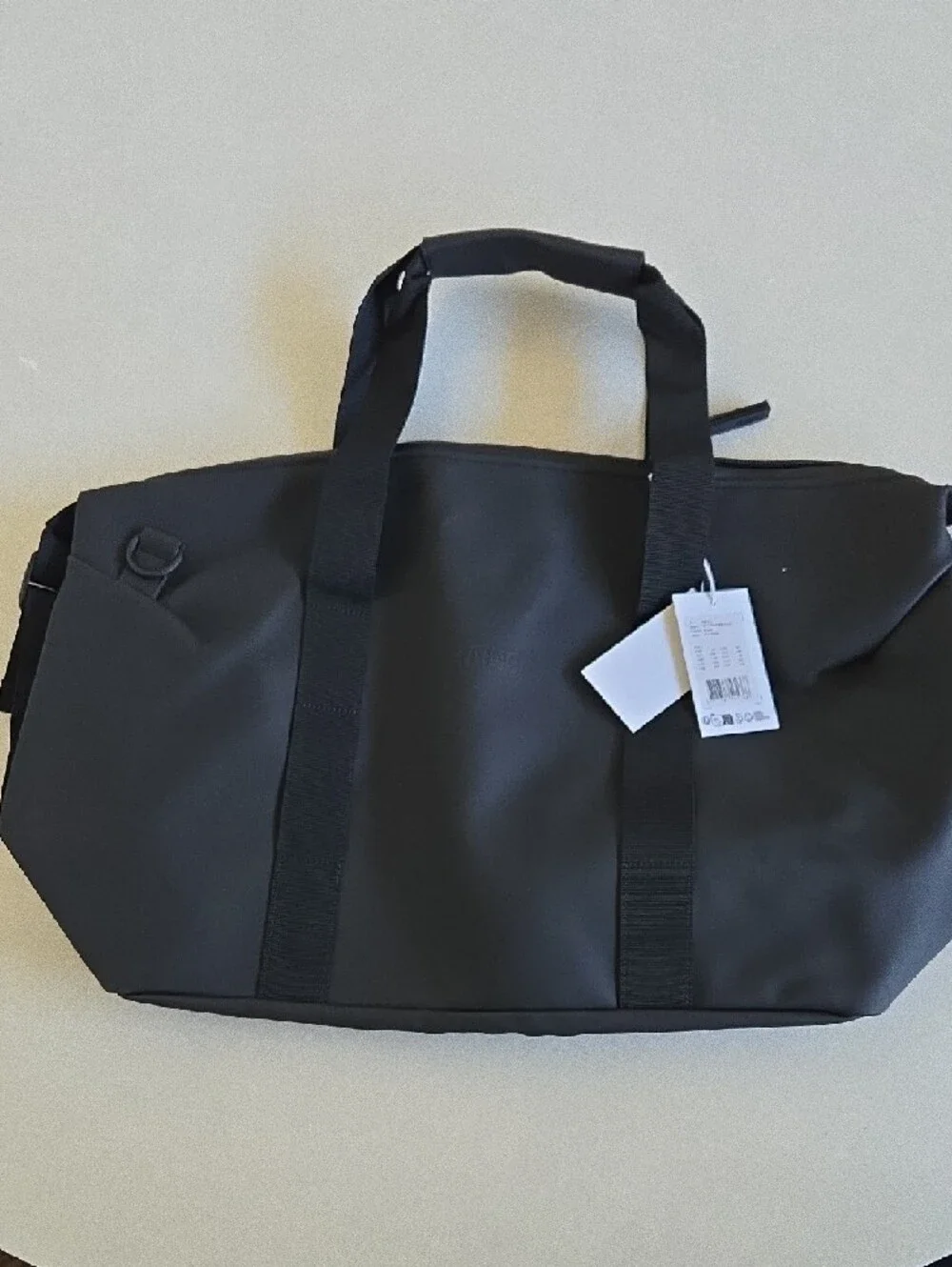 Rains Black Waterproof Small Weekend Bag